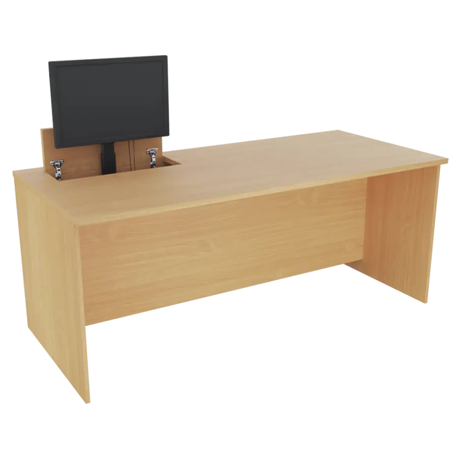 PC - VM1 - 180 stůl  s mechanickým výsuvem (1x) monitoru, 750x1800x800 mm lamino - javor horský